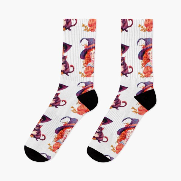 Item preview, Happy Halloween Design with Little Cute Witch And Her Black Cat designed and sold by LanaGustavsson.
