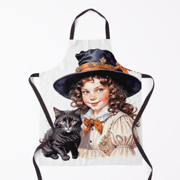 Item preview, Happy Halloween Design with Little Cute Witch And Her Black Cat designed and sold by LanaGustavsson.