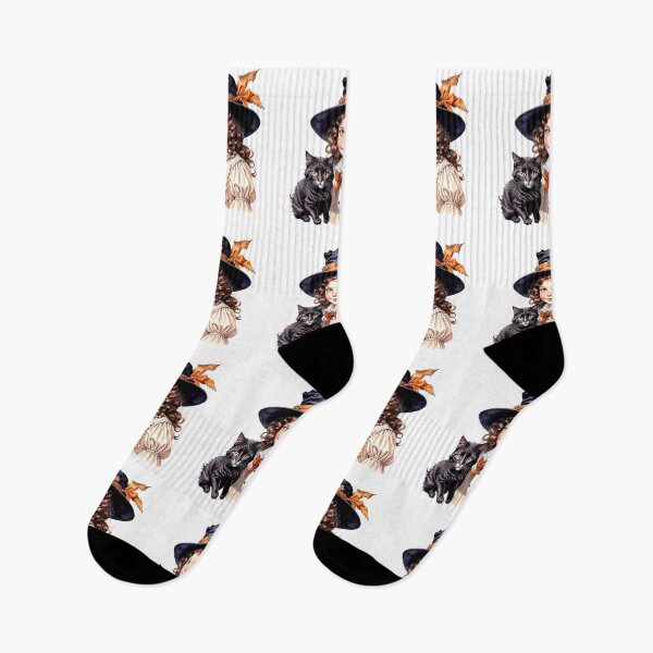 Item preview, Happy Halloween Design with Little Cute Witch And Her Black Cat designed and sold by LanaGustavsson.
