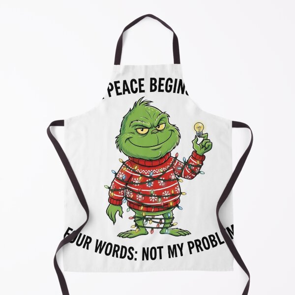 Item preview, Funny Grinch Quote Christmas T-Shirt – "Inner Peace Begins with Four Words: Not My Problem" designed and sold by Inkspire House.
