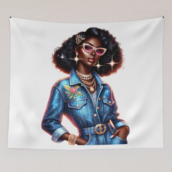 Item preview, Sparkling Denim Queen with Shades designed and sold by Lulunza.