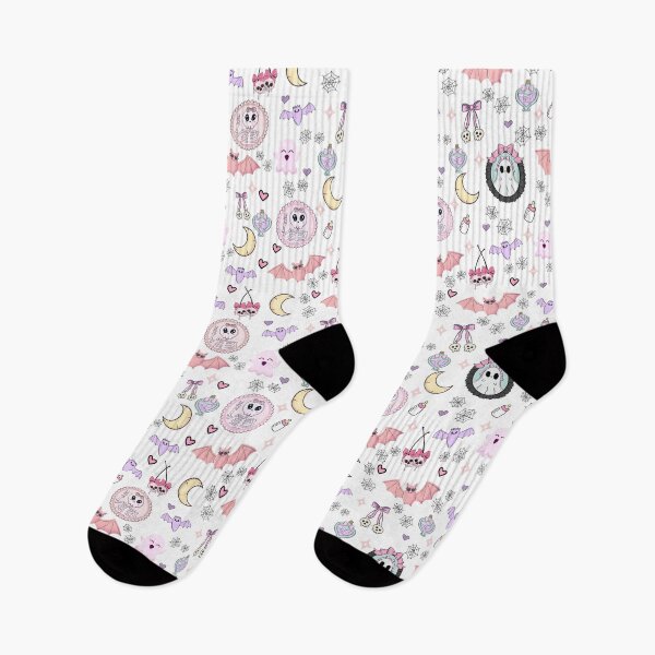 Item preview, Goth Kawaii – Cute Ghosts, Bats & Skulls Pattern designed and sold by VelvetChaosCove.