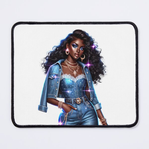 Item preview, Pink Glow Glam Girl in Denim designed and sold by Lulunza.