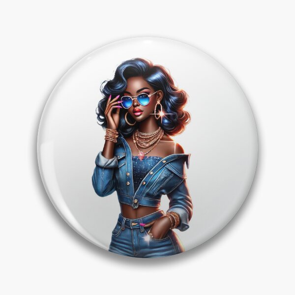 Item preview, Stylish Afro Queen in Blue Denim designed and sold by Lulunza.
