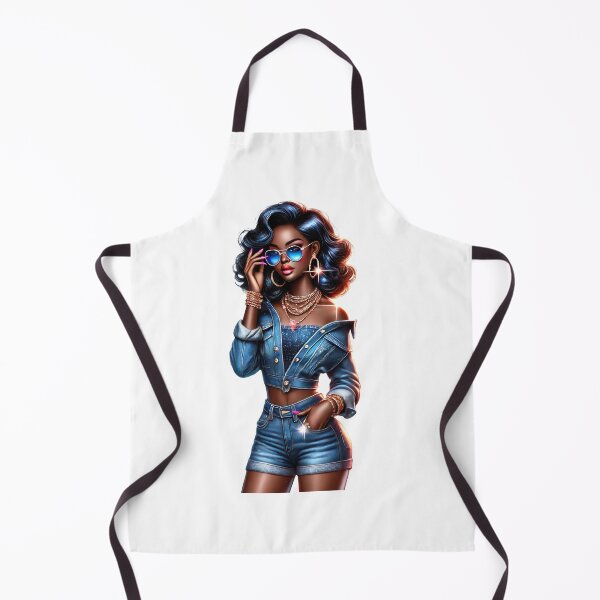 Item preview, Stylish Afro Queen in Blue Denim designed and sold by Lulunza.