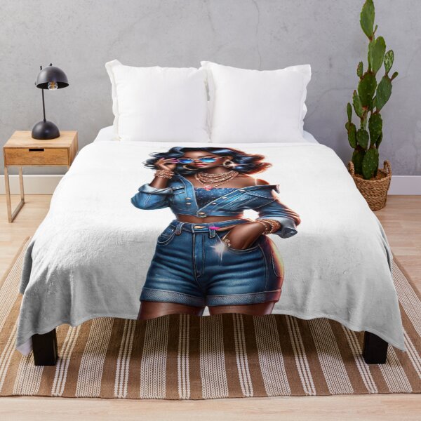 Item preview, Stylish Afro Queen in Blue Denim designed and sold by Lulunza.