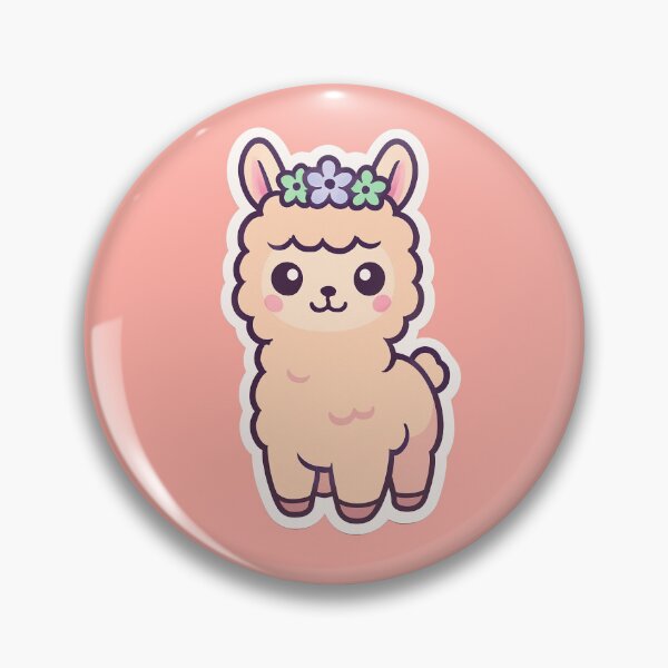 Item preview, Kawaii Llama with Flower Crown — Cute Pastel Chibi Sticker & Case Design designed and sold by stg-reigns.