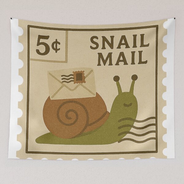 Item preview, Snail – Vintage Stamp Mail designed and sold by RosingBye.