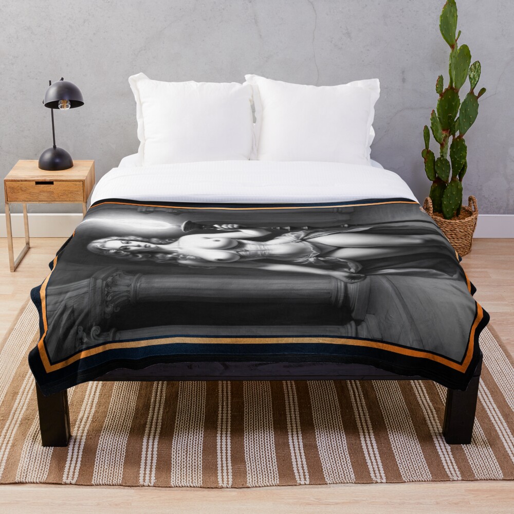 Shadows Of Luminaria Neoclassical Portrait Illustration AI Concept Art by Xzendor7 | An Enchanting Beauty 3 Shadows Of Luminaria Neoclassical Portrait Illustration Stunning AI Concept Art by Xzendor7 Decorative Art Print Throw Blanket