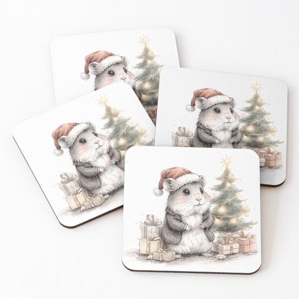 Item preview, Quiet Christmas Hamster – Cozy Vintage Holiday Illustration designed and sold by jelonkaa.