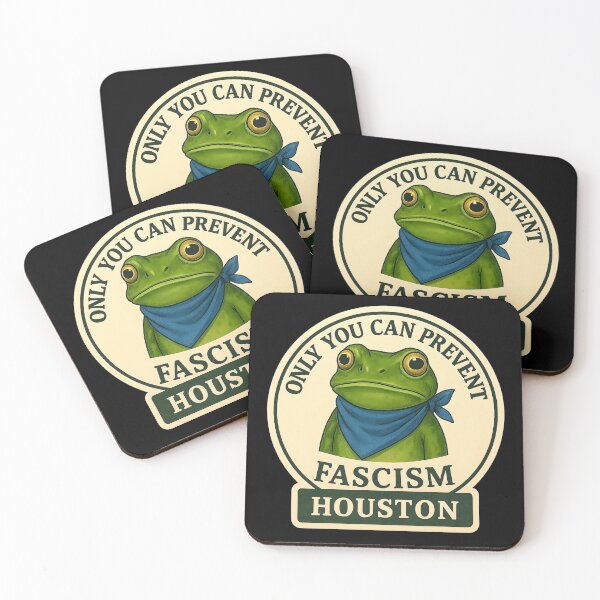 Item preview, Anti-Fascist Frog Art No Kings Resist: Houston designed and sold by PinUpPizzazz.
