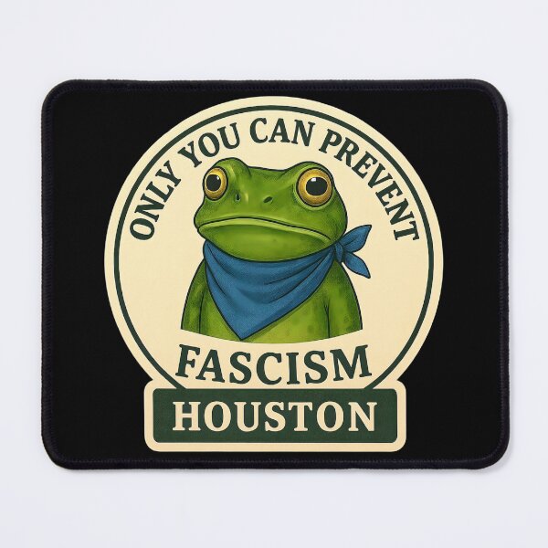 Item preview, Anti-Fascist Frog Art No Kings Resist: Houston designed and sold by PinUpPizzazz.