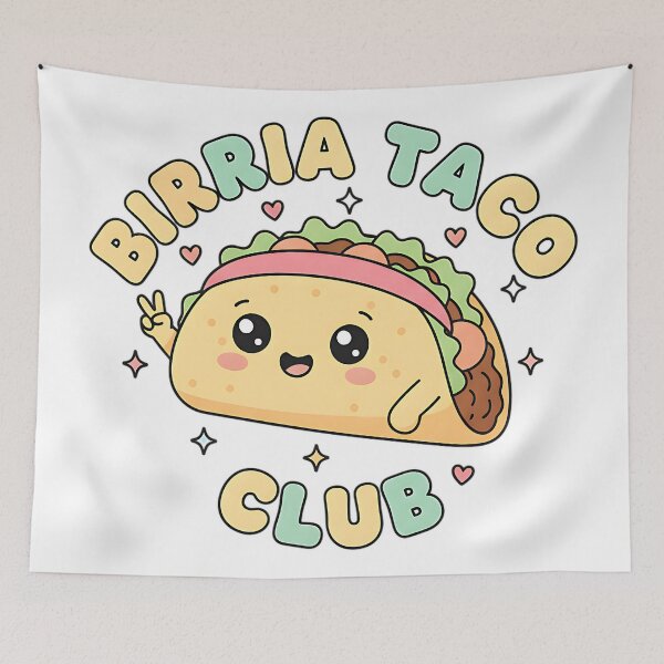 Item preview, Birria Taco Club Funny Vintage Foodie Mexican Food Mascot Cute Kawaii Retro Design designed and sold by ArtDesignTp.