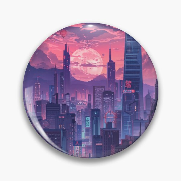 Item preview, Futuristic Anime City (Cyberpunk–Vaporwave) designed and sold by the-sunset.