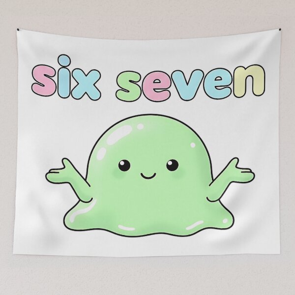 Item preview, 67 Six Seven Green Blob Slime Funny Kids Brainrot Meme Cute Kawaii Design designed and sold by ArtDesignTp.