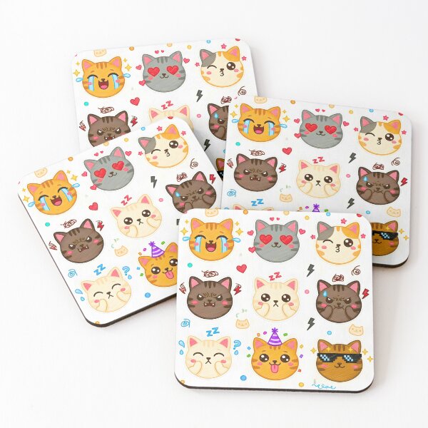 Item preview, Kawaii Kitten Emotions Pack Funny Expression Stickers Cats Emoji Pattern designed and sold by JOSTH.
