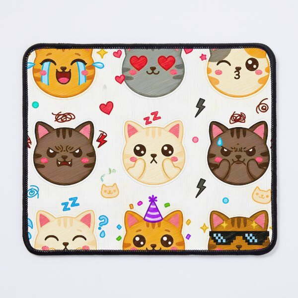 Item preview, Kawaii Kitten Emotions Pack Funny Expression Stickers Cats Emoji Pattern designed and sold by JOSTH.