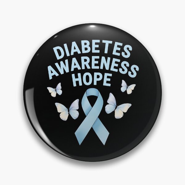 Item preview, Diabetes Awareness Hope Blue Ribbon Butterfly Design Type 1 Type 2 Support Health Awareness designed and sold by ArtDesignTp.