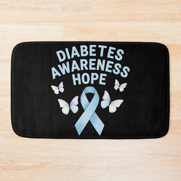 Item preview, Diabetes Awareness Hope Blue Ribbon Butterfly Design Type 1 Type 2 Support Health Awareness designed and sold by ArtDesignTp.