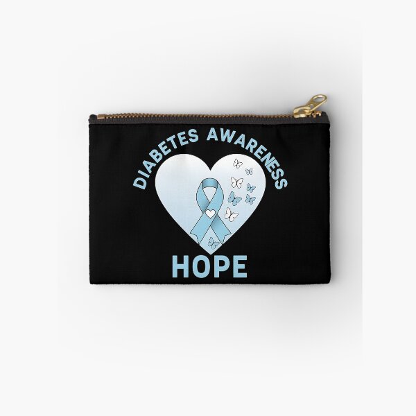 Item preview, Diabetes Awareness Hope Blue Ribbon Heart Butterfly Design Type 1 Type 2 Support designed and sold by ArtDesignTp.