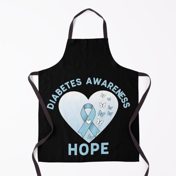 Item preview, Diabetes Awareness Hope Blue Ribbon Heart Butterfly Design Type 1 Type 2 Support designed and sold by ArtDesignTp.