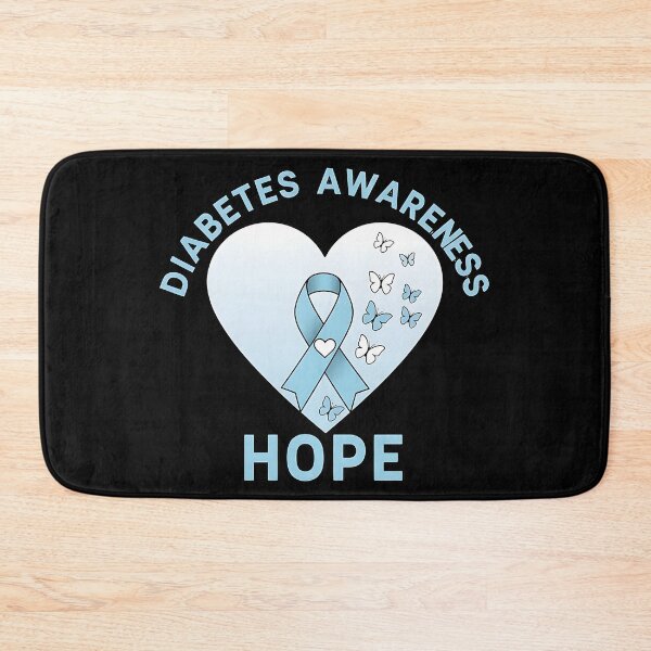 Item preview, Diabetes Awareness Hope Blue Ribbon Heart Butterfly Design Type 1 Type 2 Support designed and sold by ArtDesignTp.
