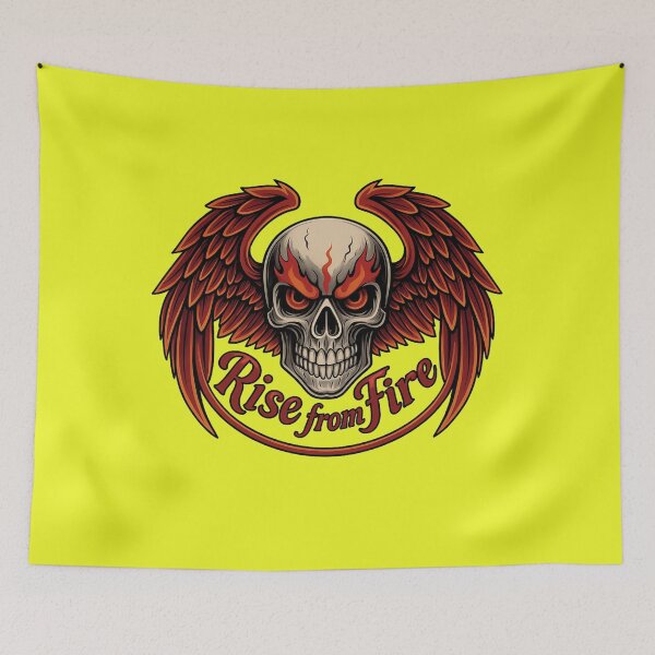 Item preview, Rise from Fire – Flaming Skull with Wings designed and sold by alizo74.