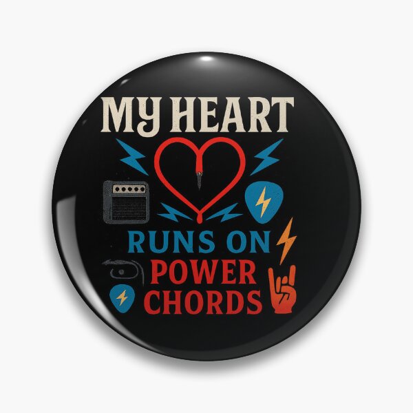 Item preview, My Heart Runs on Power Chords – Electric Rock Passion Design designed and sold by SanPedroArt.