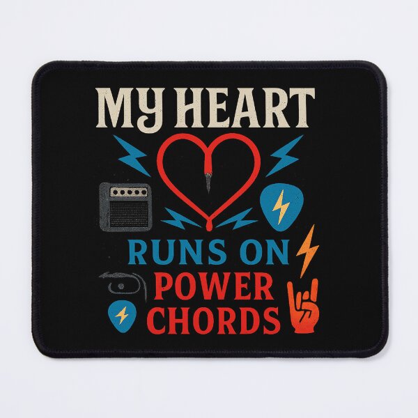 Item preview, My Heart Runs on Power Chords – Electric Rock Passion Design designed and sold by SanPedroArt.
