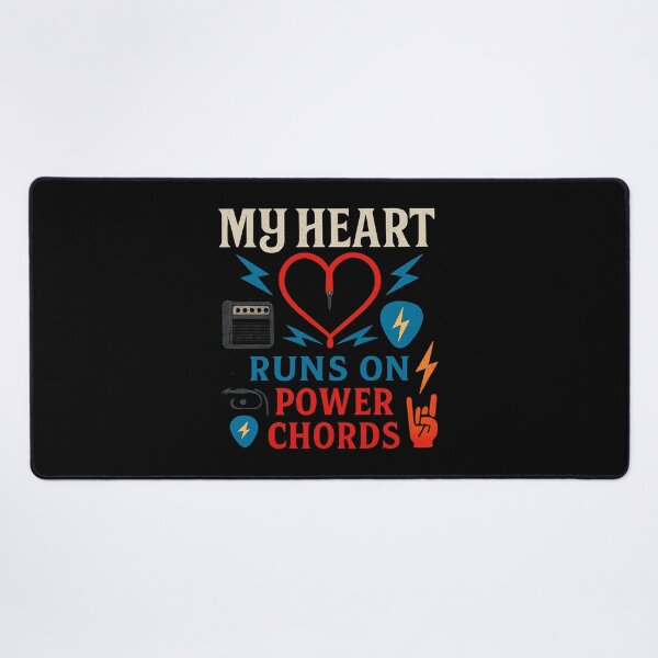 Item preview, My Heart Runs on Power Chords – Electric Rock Passion Design designed and sold by SanPedroArt.