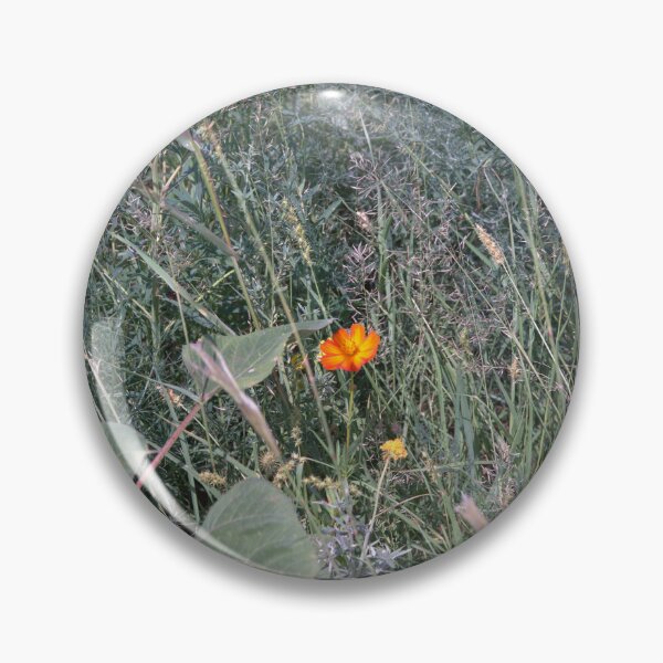 Item preview, Orange Cosmos Wildflower Bloom Amid Grasses and Weeds designed and sold by Petalgrain.