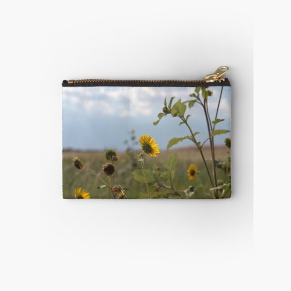 Item preview, Backlit Wild Sunflowers with Seed Heads Against Sky designed and sold by Petalgrain.