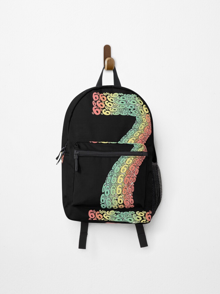 Thumbnail 1 of 3, Backpack, Colorful 67 Meme Funny Math Number Pattern Sixty Seven Retro Humor Design designed and sold by ArtDesignTp.
