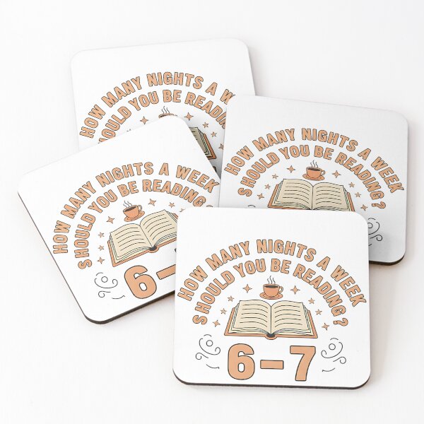 Item preview, How Many Nights a Week Should You Be Reading 6 7 Funny Book Lover Coffee Meme designed and sold by ArtDesignTp.