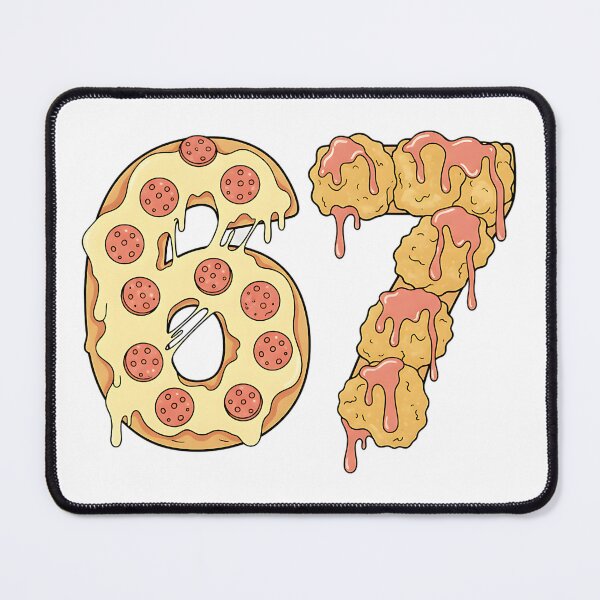 Item preview, 67 Six Seven Funny Pizza Meme Design Retro Food Humor Number Art designed and sold by ArtDesignTp.