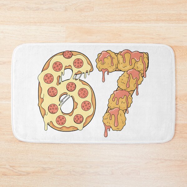 Item preview, 67 Six Seven Funny Pizza Meme Design Retro Food Humor Number Art designed and sold by ArtDesignTp.