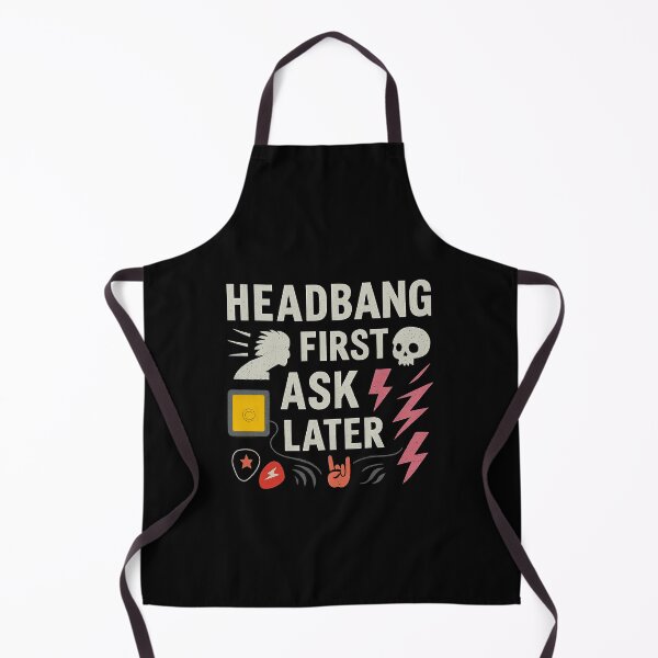 Item preview, Headbang First Ask Later – Rock Impulse Statement Design designed and sold by SanPedroArt.