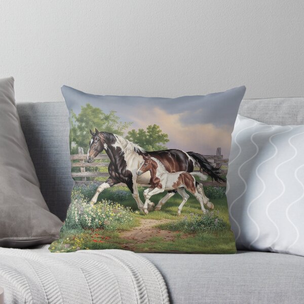 Item preview, Horses Paints Mare & Foal Throw Blanket designed and sold by candiscamera.