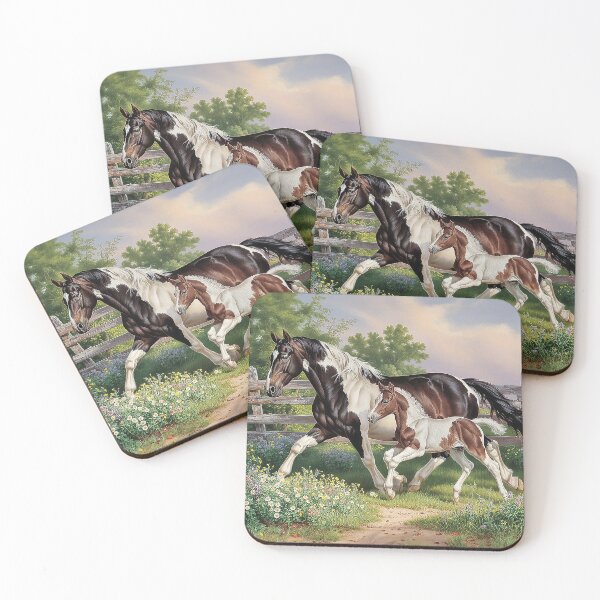 Item preview, Horses Paints Mare & Foal Throw Blanket designed and sold by candiscamera.