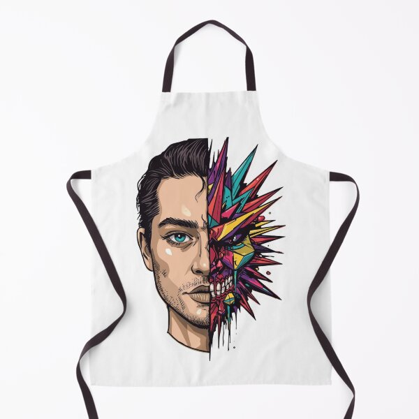 Item preview, Dual Mind Explosion – Half Human Half Abstract Art Portrait designed and sold by ZYNORAworld.
