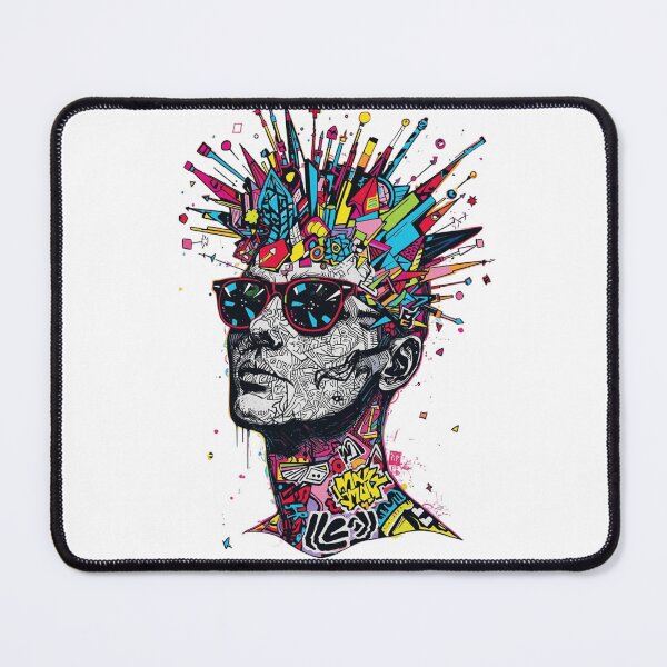 Item preview, Abstract Graffiti Mind Explosion – Street Art Portrait Design designed and sold by ZYNORAworld.