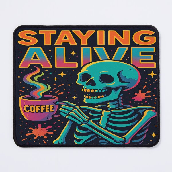 Item preview, Skeleton Café – Staying Alive | Vintage Halloween Design designed and sold by faamyo.