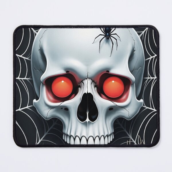 Item preview, Horror Skull with Glowing Red Eyes & Spiders T-Shirt designed and sold by YAM716.