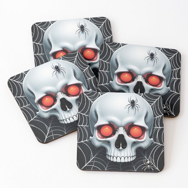 Item preview, Horror Skull with Glowing Red Eyes & Spiders T-Shirt designed and sold by YAM716.