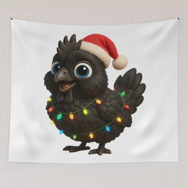 Item preview, Christmas Ayam Cemani Chicken 1 designed and sold by Sillytoe.