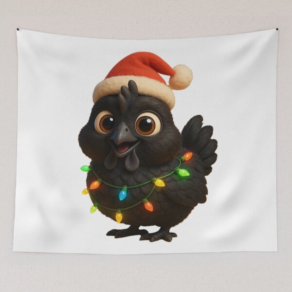Item preview, Christmas Ayam Cemani Chicken 2 designed and sold by Sillytoe.