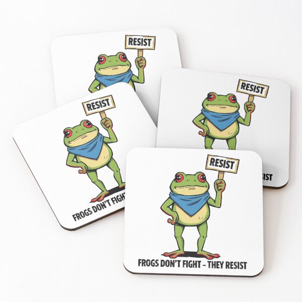 Item preview, Frogs Don’t Fight – They Resist | Peaceful Portland Protest Frog with Blue Bandana designed and sold by Activity01.