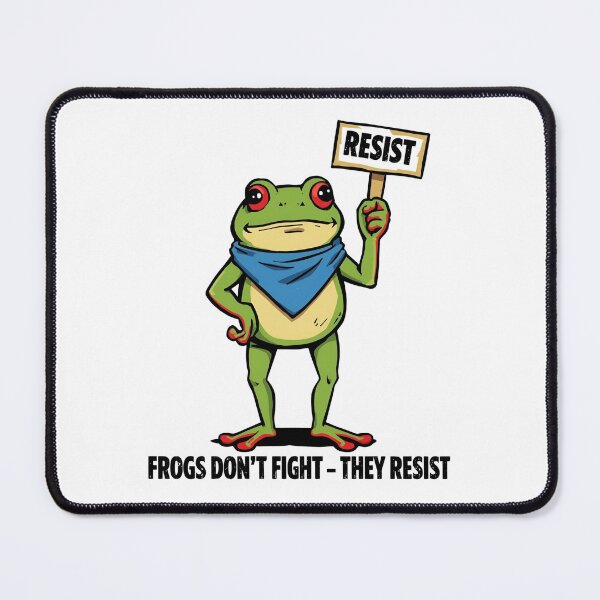 Item preview, Frogs Don’t Fight – They Resist | Peaceful Portland Protest Frog with Blue Bandana designed and sold by Activity01.