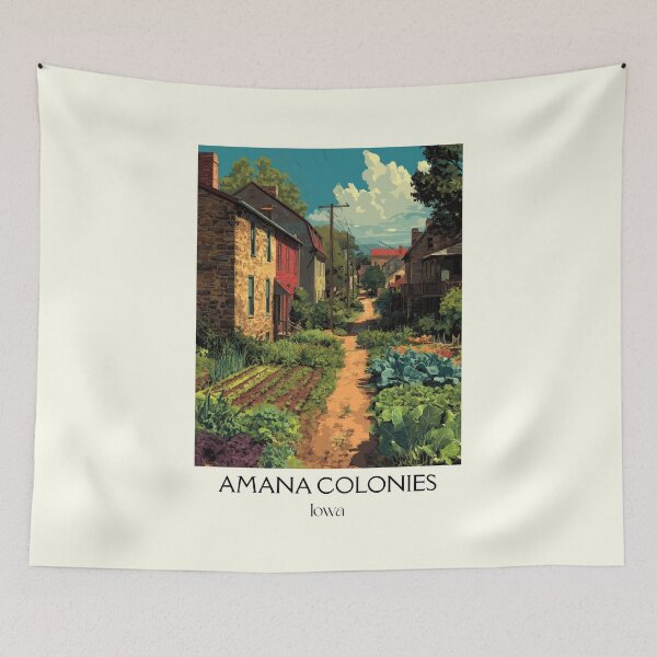 Item preview, Amana Colonies Iowa | Historic Village Garden Poster designed and sold by TuncGK.