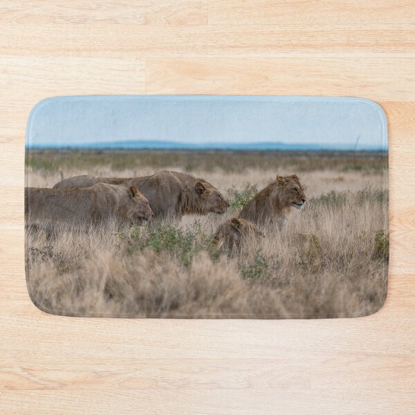 Item preview, Teen Patrol at Gemsbokvlakte — Subadult Lions in the Grass (Etosha, Namibia) designed and sold by DavideAntoniani.
